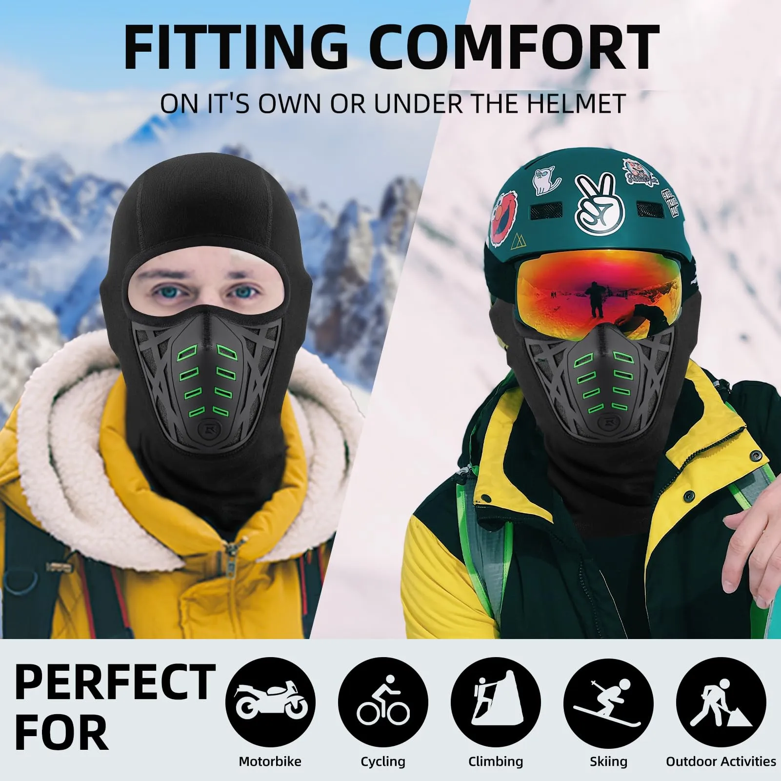 ROCKBROS Balaclava Ski Mask Thermal Windproof Balaclava Mask 3D Design