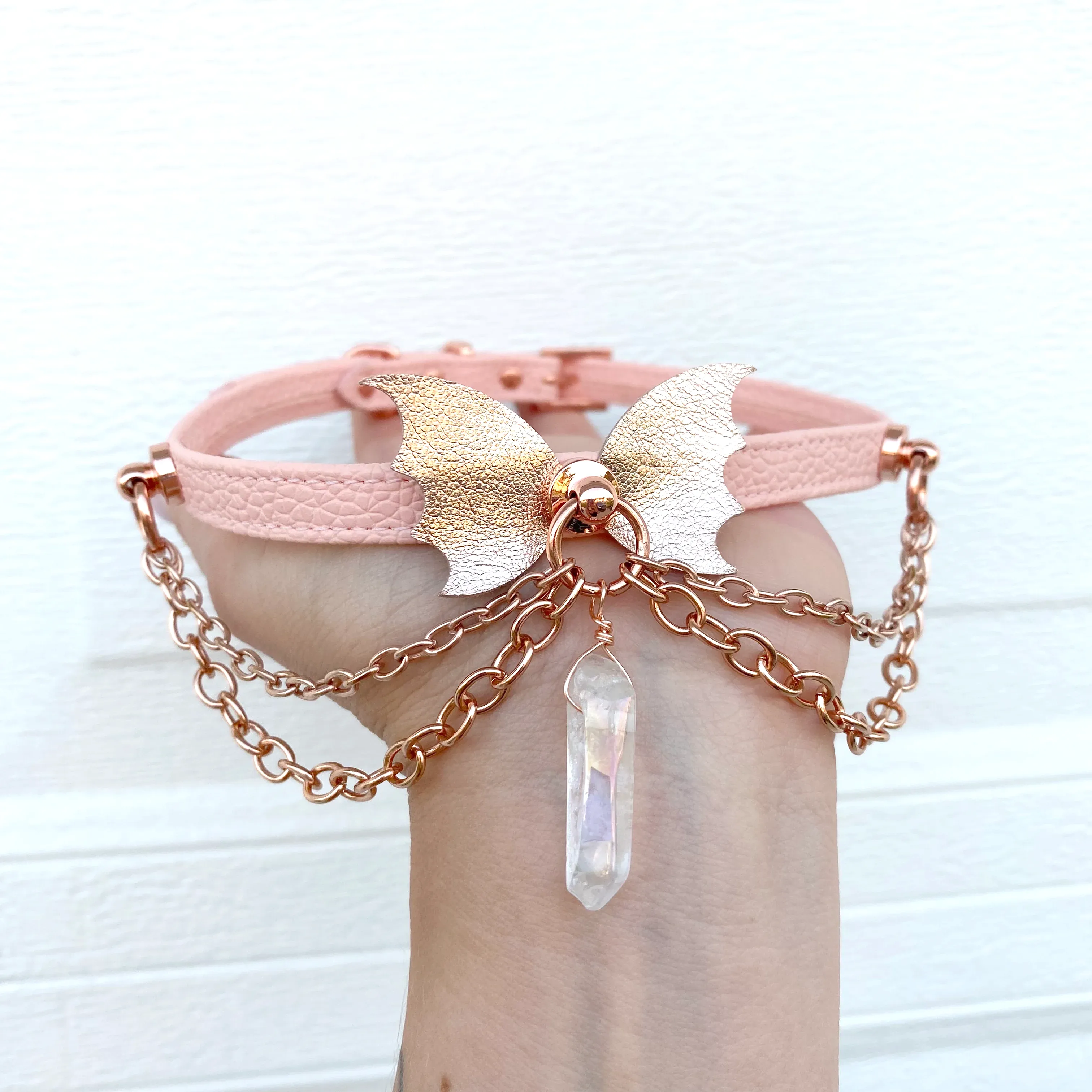 Rose Gold Bat Mini Collar