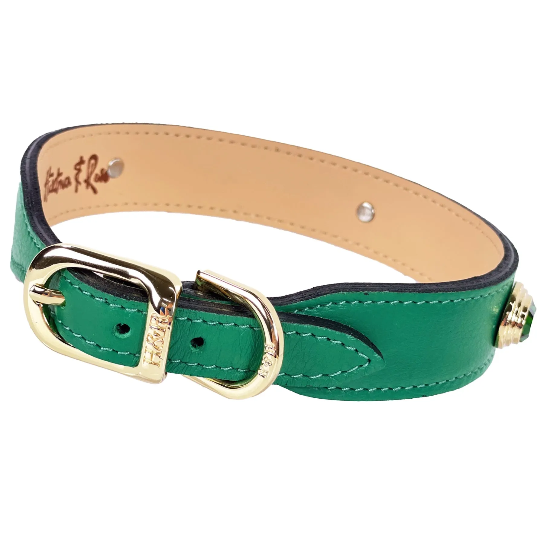 Royal Dog Collar in Emerald & Gold