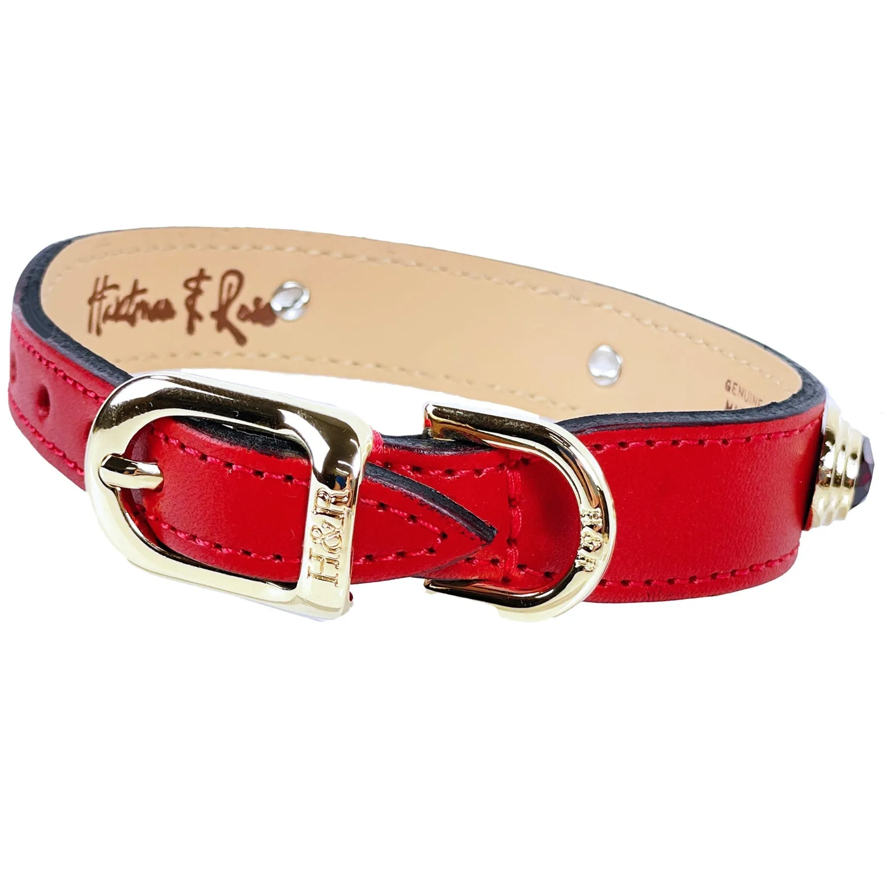 Royal Dog Collar in Ferrari Red & Gold