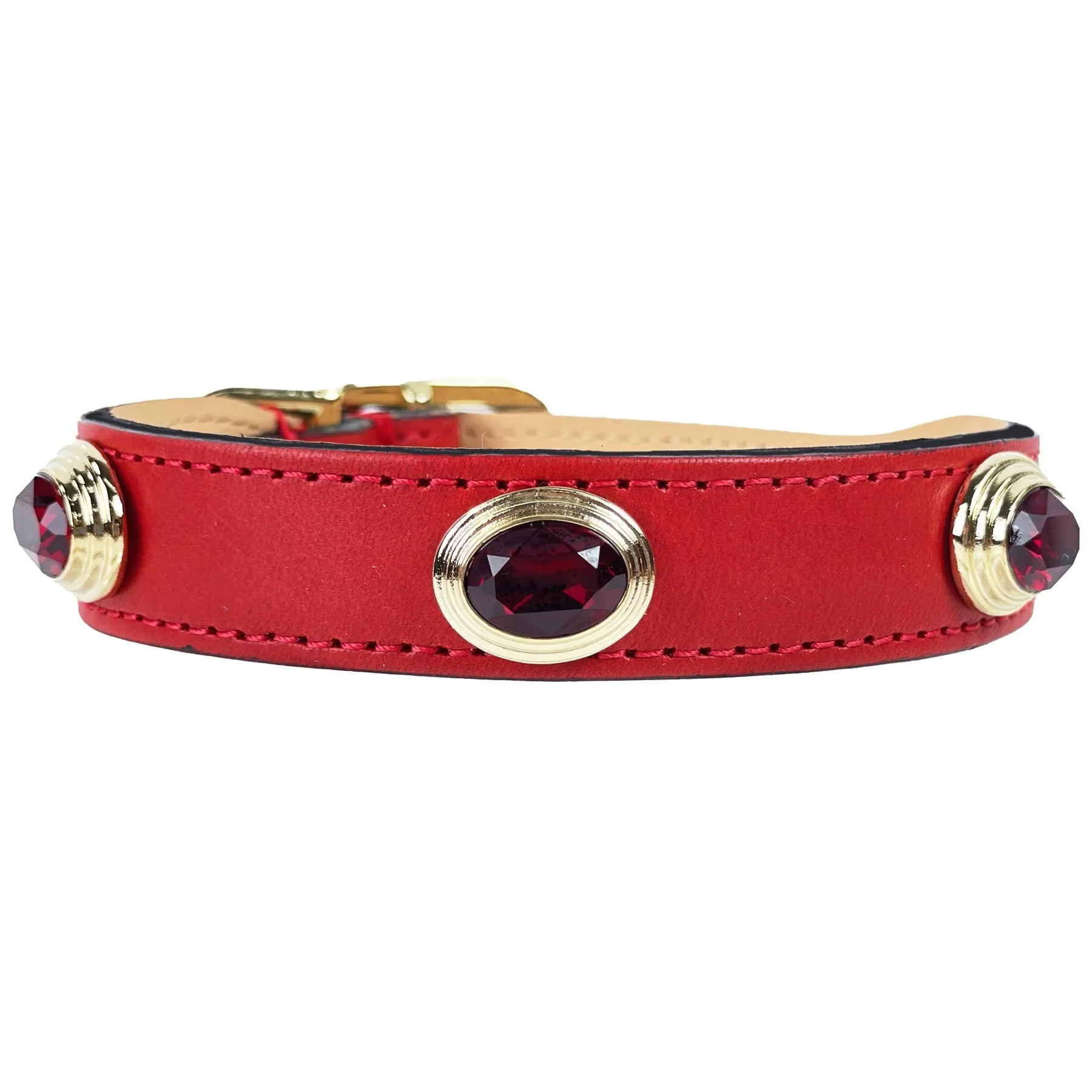 Royal Dog Collar in Ferrari Red & Gold