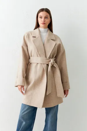 Setre Coat With Belt Detail Beige