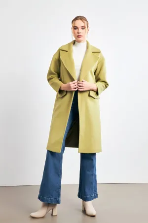 Setre Single-Breasted Wool Coat Light Green