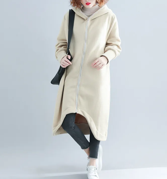 Short Front Long Hooded Women Casual Parka Plus Size Fall Coat Jacket JT200945