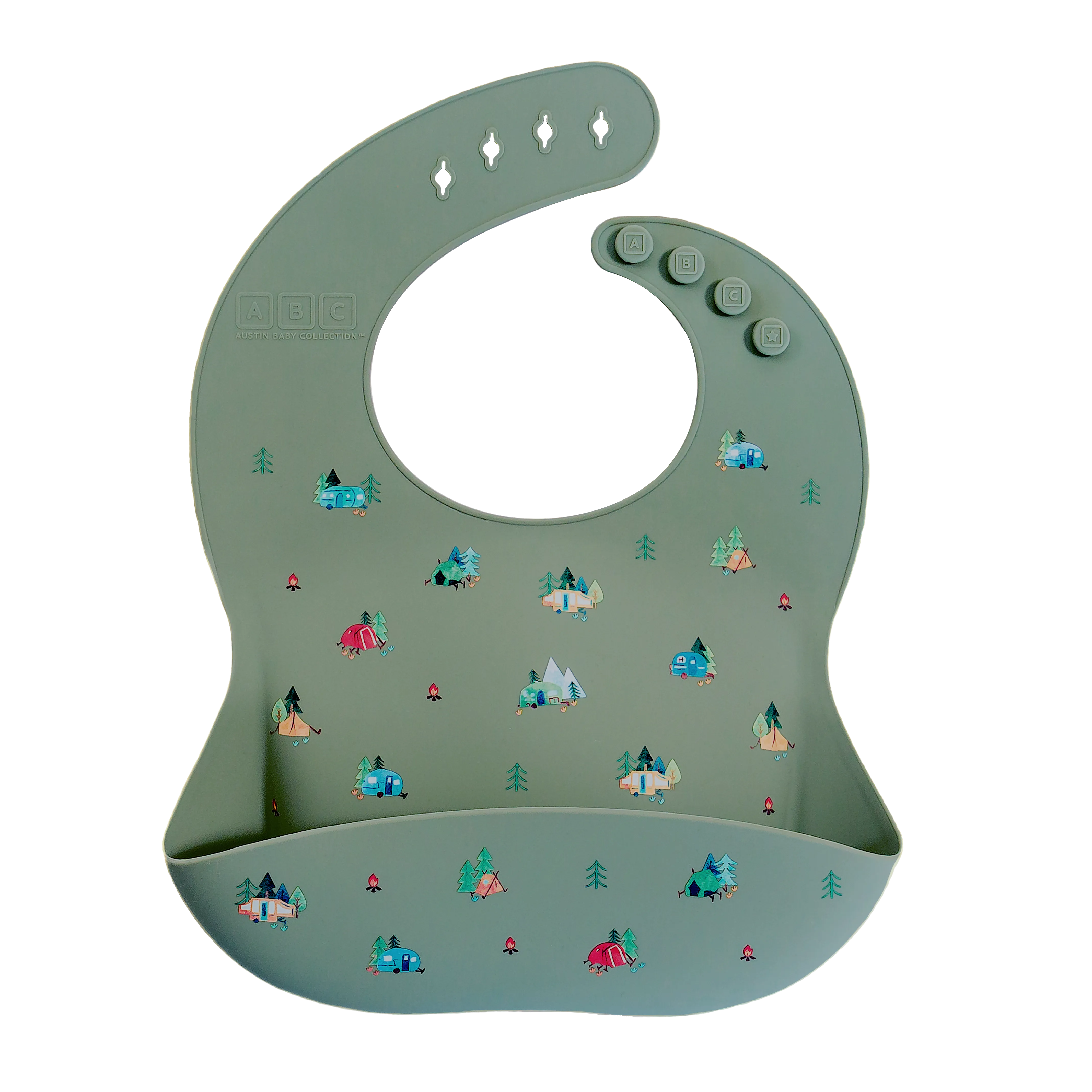 Silicone Bib Camper Sage Green