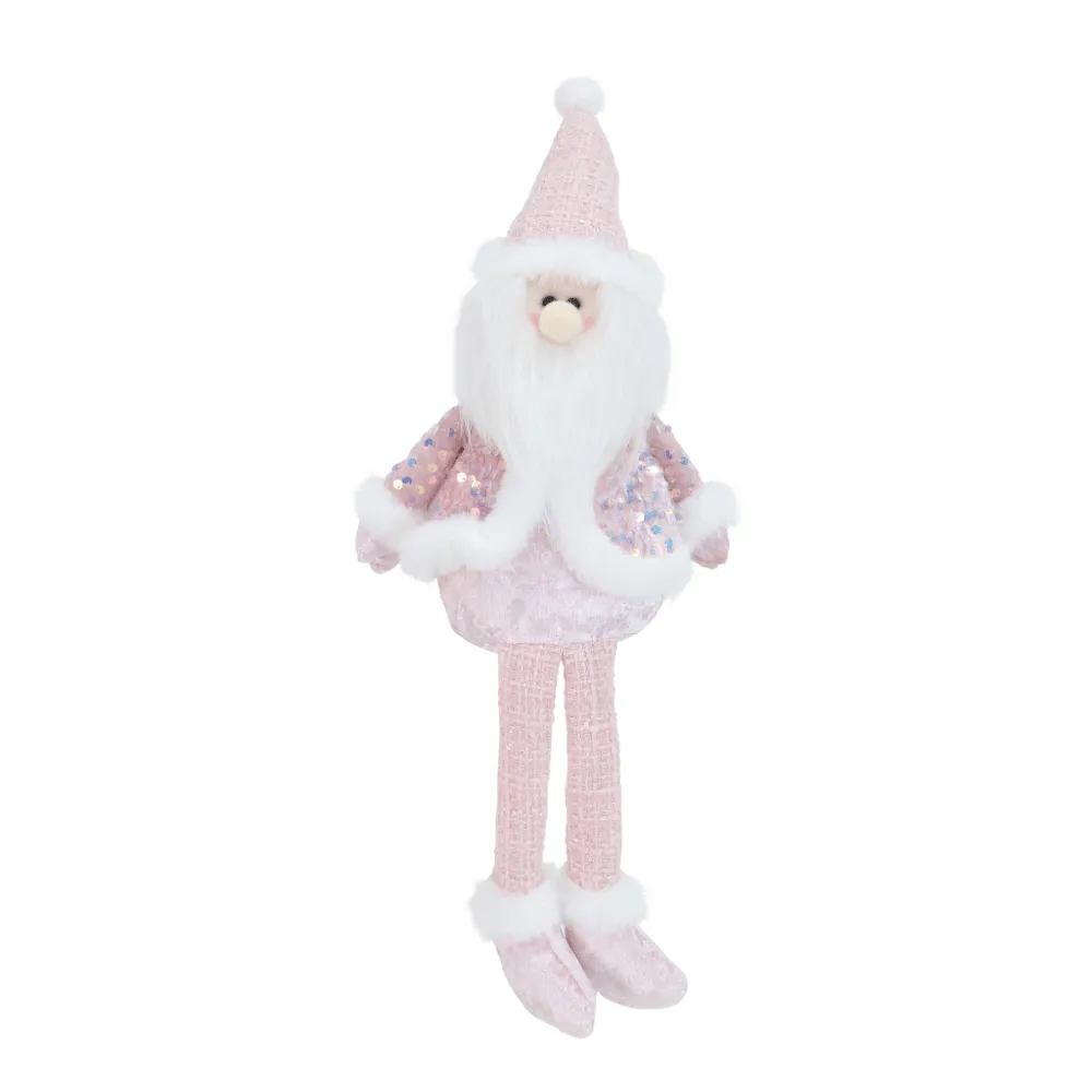 Sitting Santa/Reindeer Pink Sequins Asst