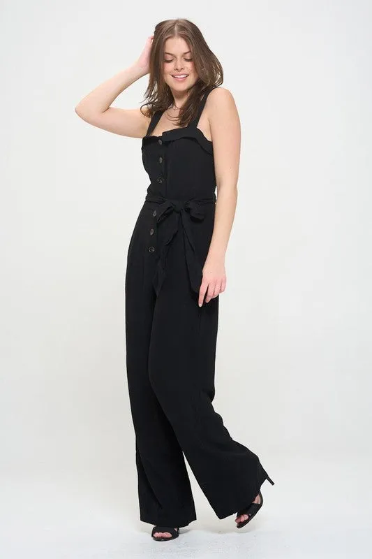 Sleeveless Button Down Jumpsuit