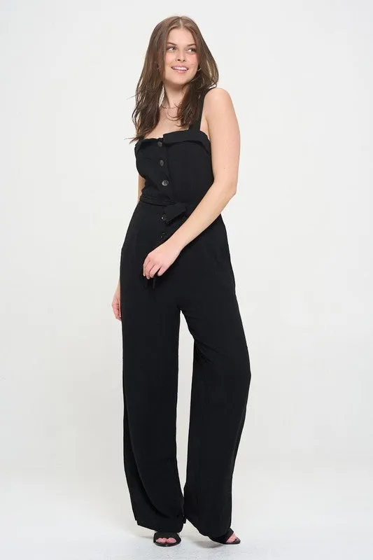 Sleeveless Button Down Jumpsuit