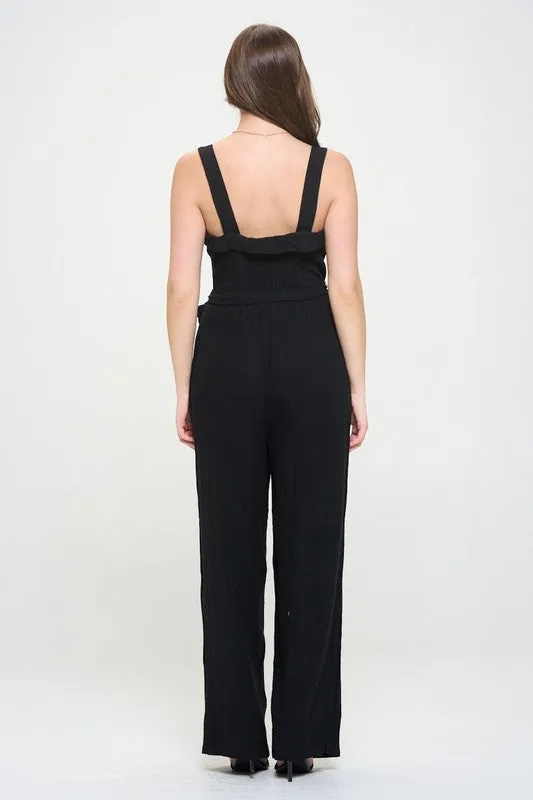 Sleeveless Button Down Jumpsuit