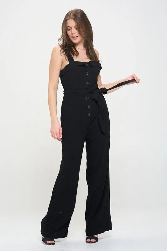 Sleeveless Button Down Jumpsuit