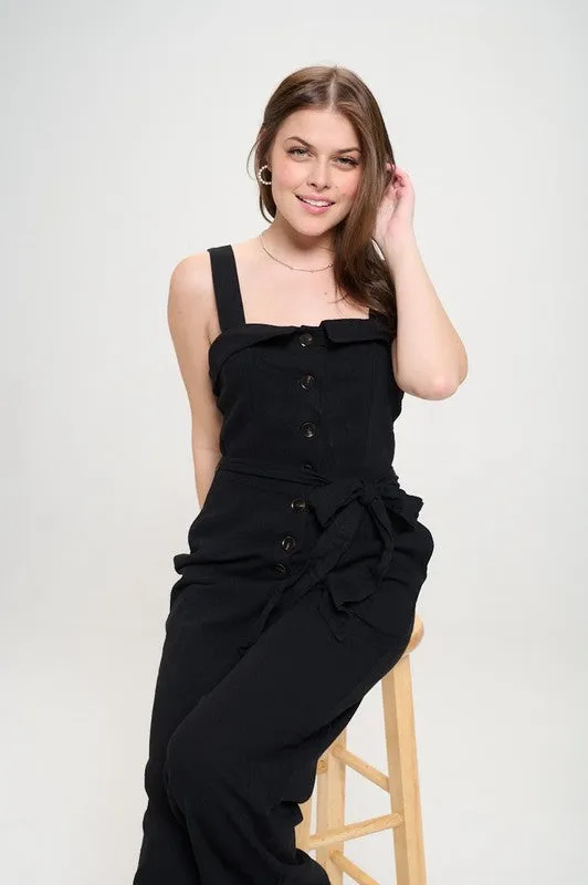 Sleeveless Button Down Jumpsuit