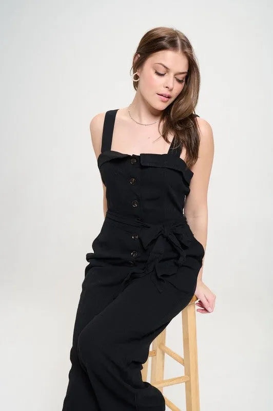 Sleeveless Button Down Jumpsuit