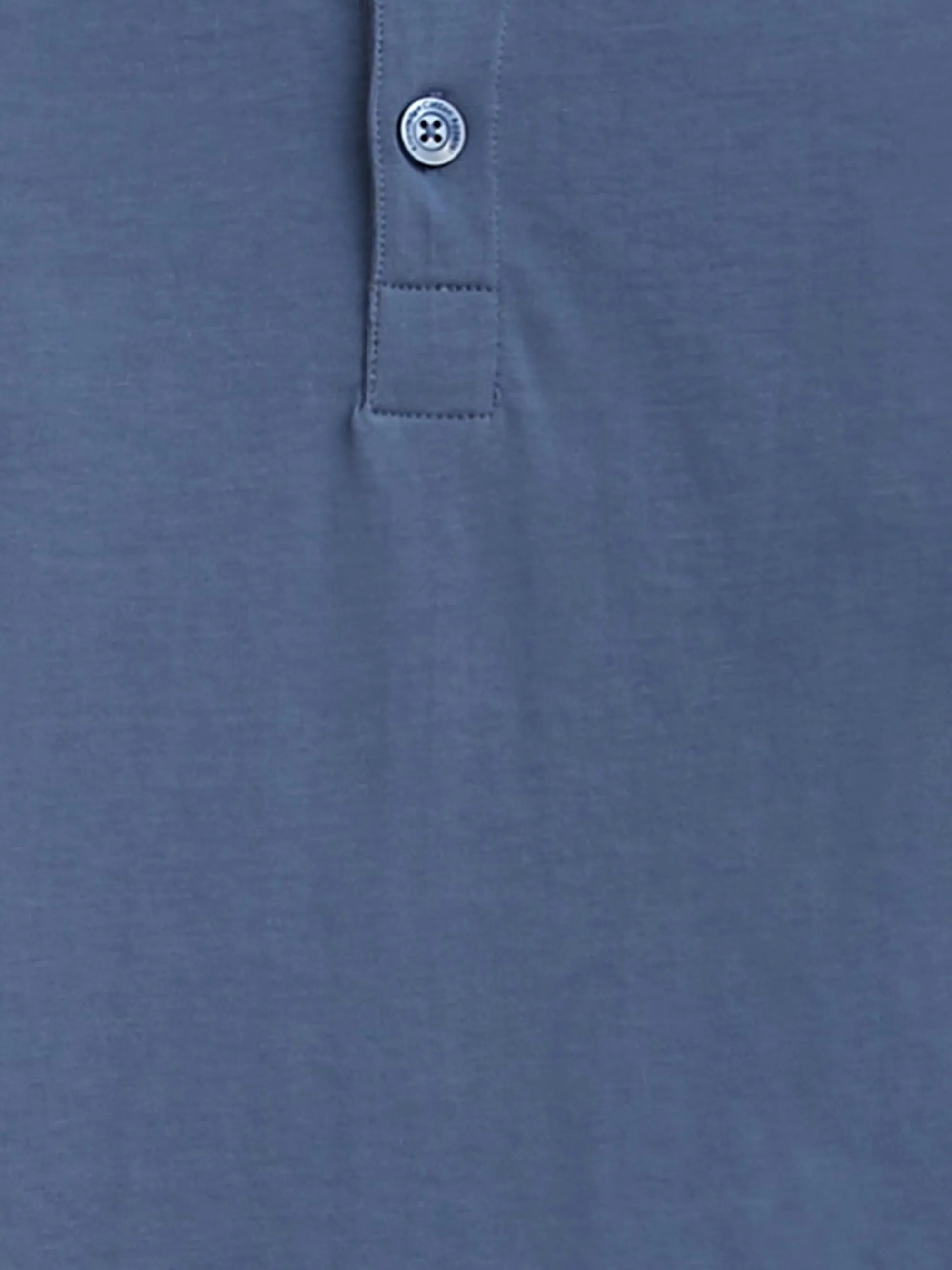 Slim long sleeve henley - GOTS/Vegan - Moonlight Blue