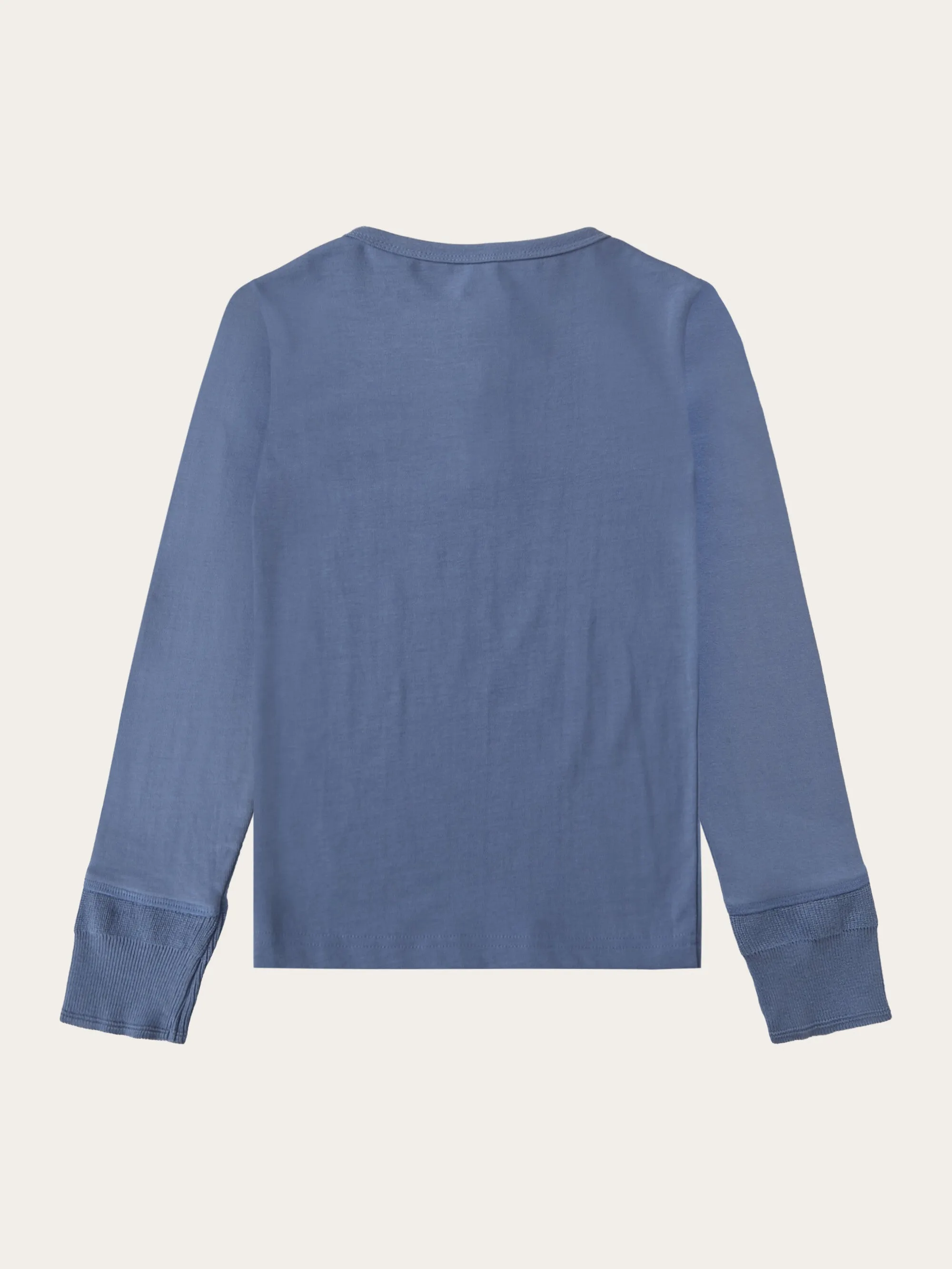 Slim long sleeve henley - GOTS/Vegan - Moonlight Blue