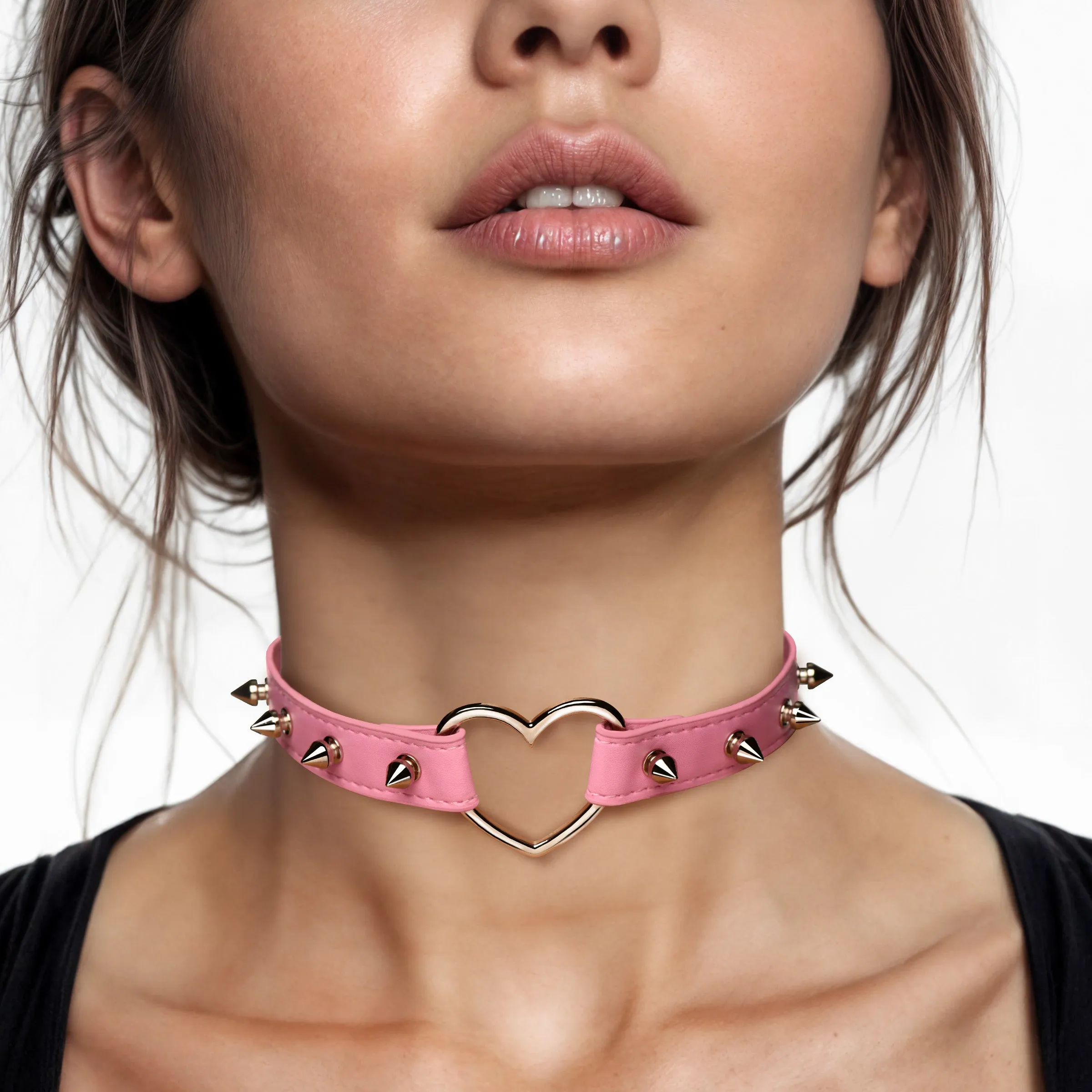 Spiked Heart Choker