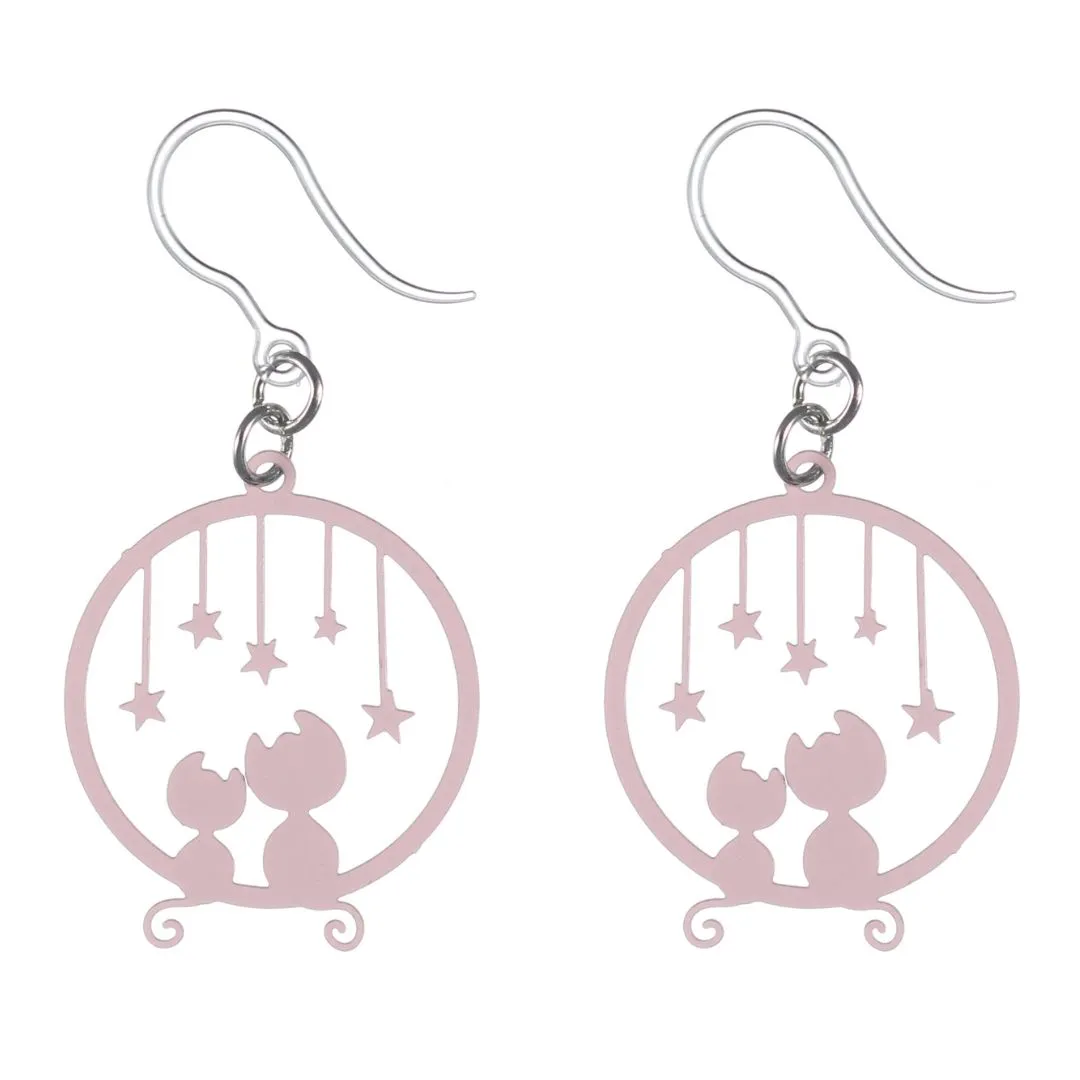 Star Cat Dangles Hypoallergenic Earrings for Sensitive Ears Made with Plastic Posts