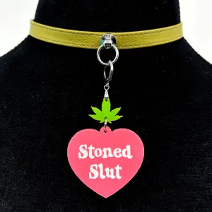 Stoned Slut 420 Collar Tag