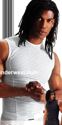 Striped Lycra Muscle Shirt - Clearance