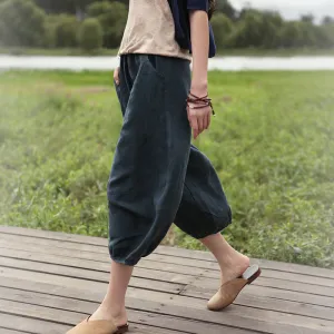 Summer Women Casual Linen Wide Leg Pants BZ981102