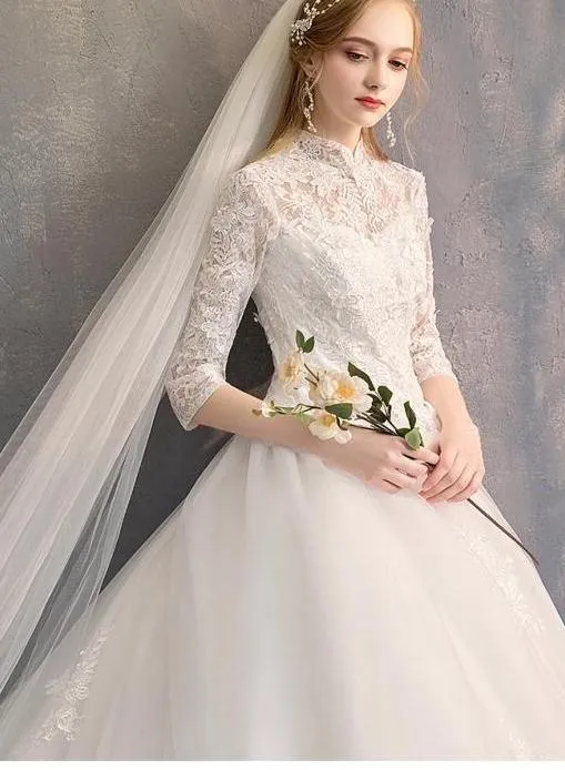 The Allison Wedding Bridal Cheongsam High Collar Gown