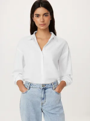 The Linen Long Sleeve Shirt in Bright White