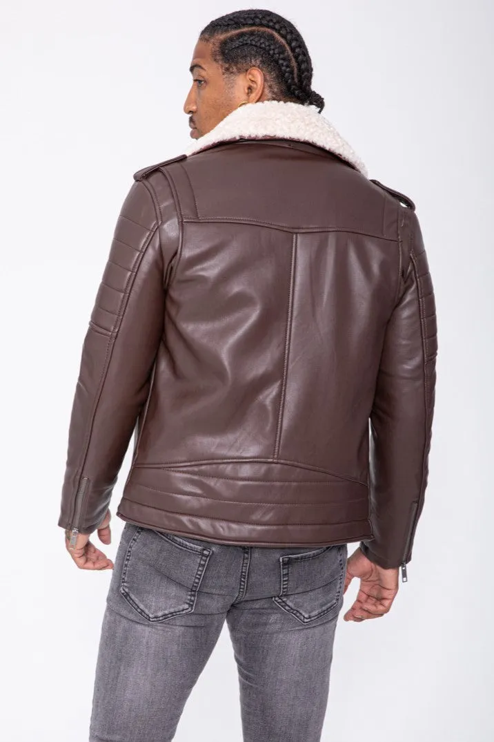 THE SAPPORO FUR COLLAR LEATHER JACKET