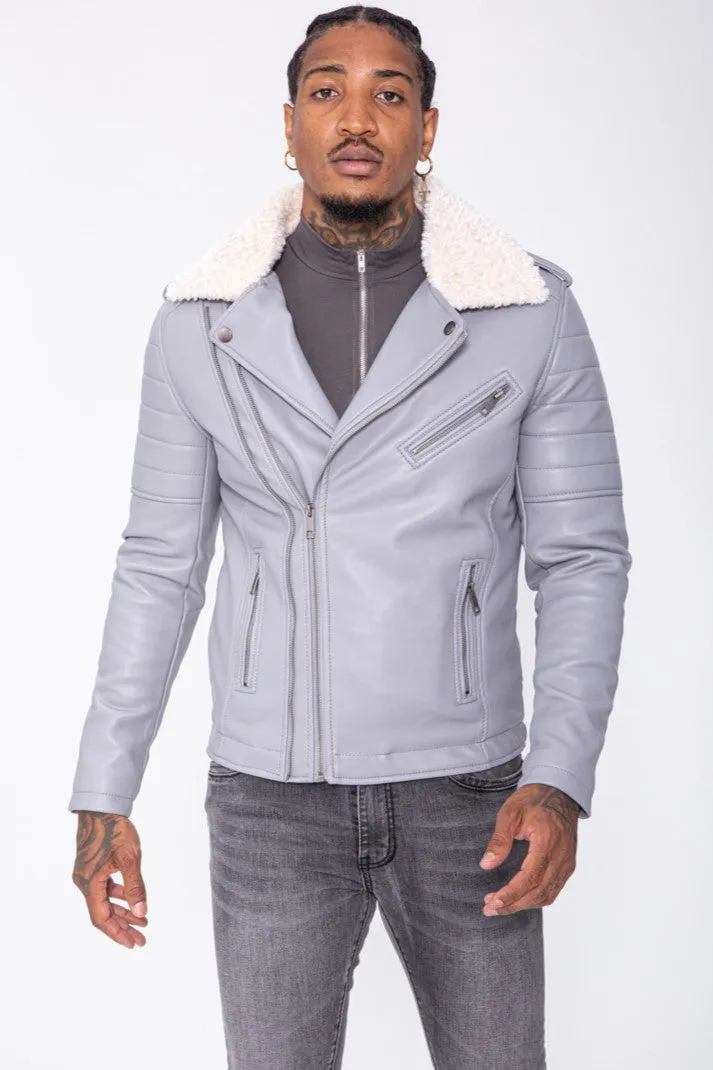 THE SAPPORO FUR COLLAR LEATHER JACKET