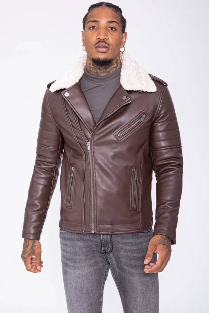 THE SAPPORO FUR COLLAR LEATHER JACKET