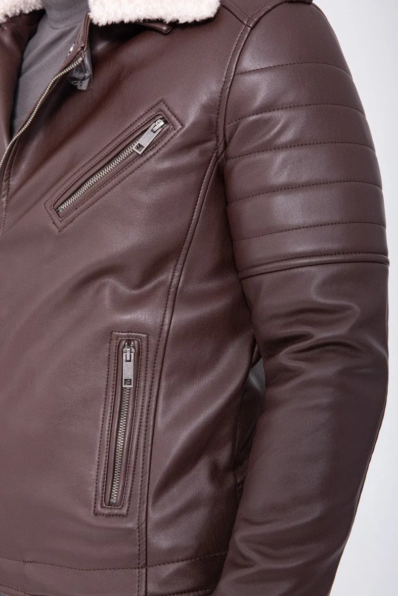 THE SAPPORO FUR COLLAR LEATHER JACKET