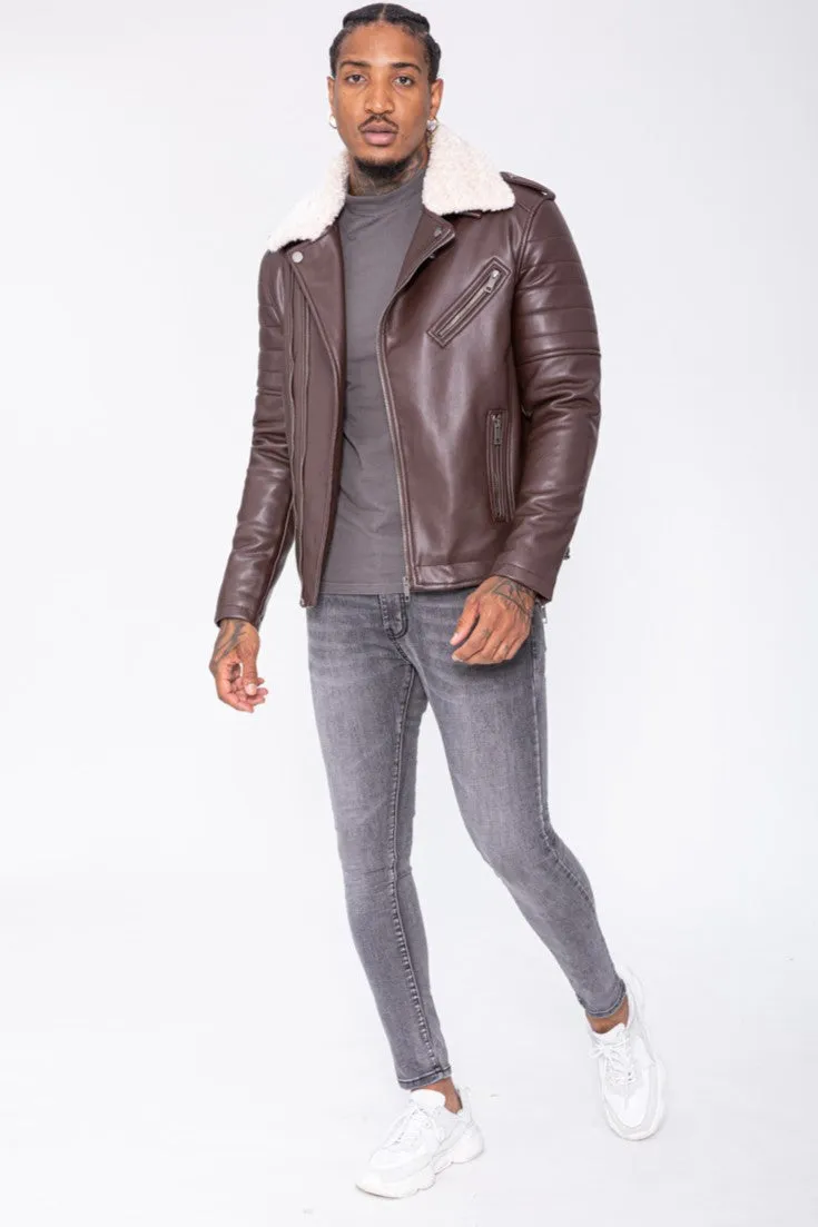 THE SAPPORO FUR COLLAR LEATHER JACKET