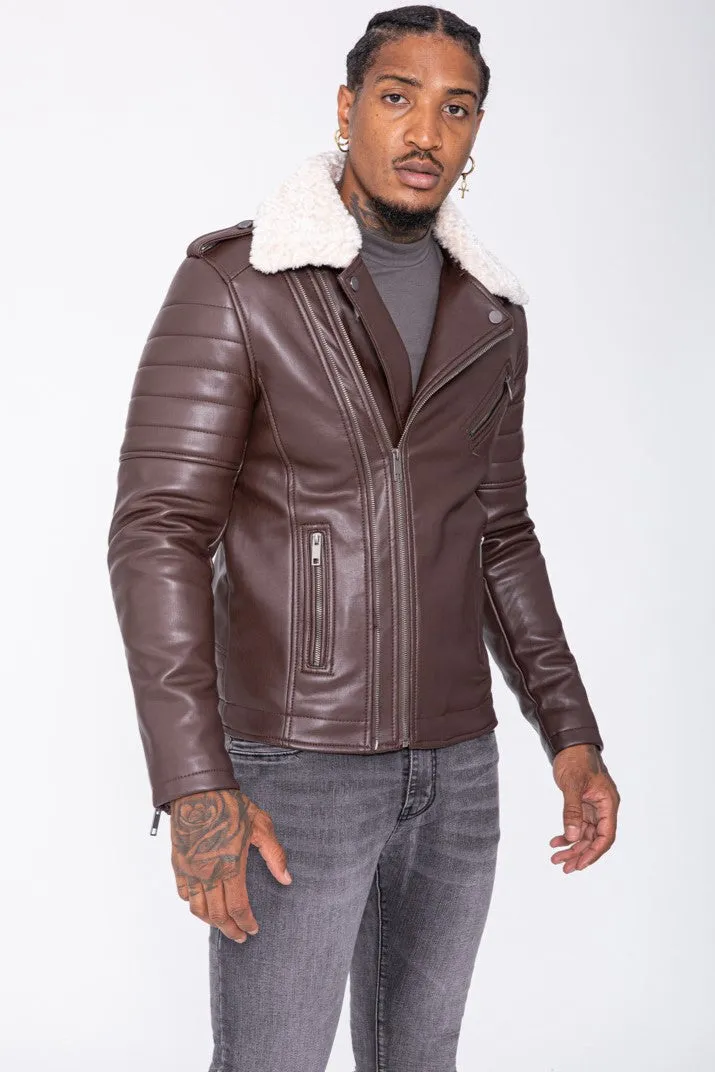 THE SAPPORO FUR COLLAR LEATHER JACKET