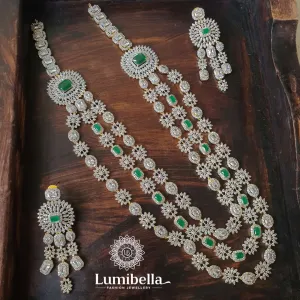 Three Layer Green CZ Stone Neckset