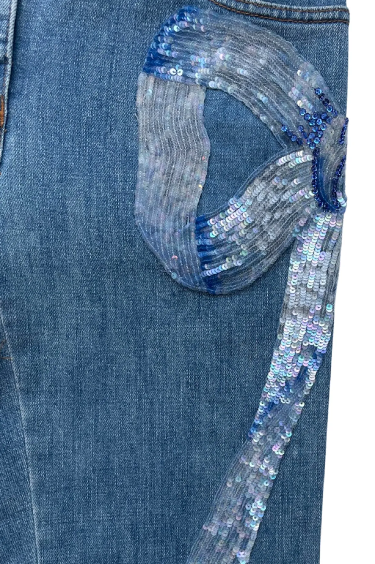 VALENTINO SEQUIN BOW PRINT JEANS 2006