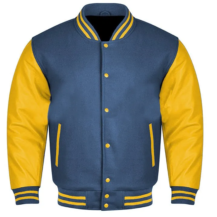 Varsity Jacket - Navy Blue Gold