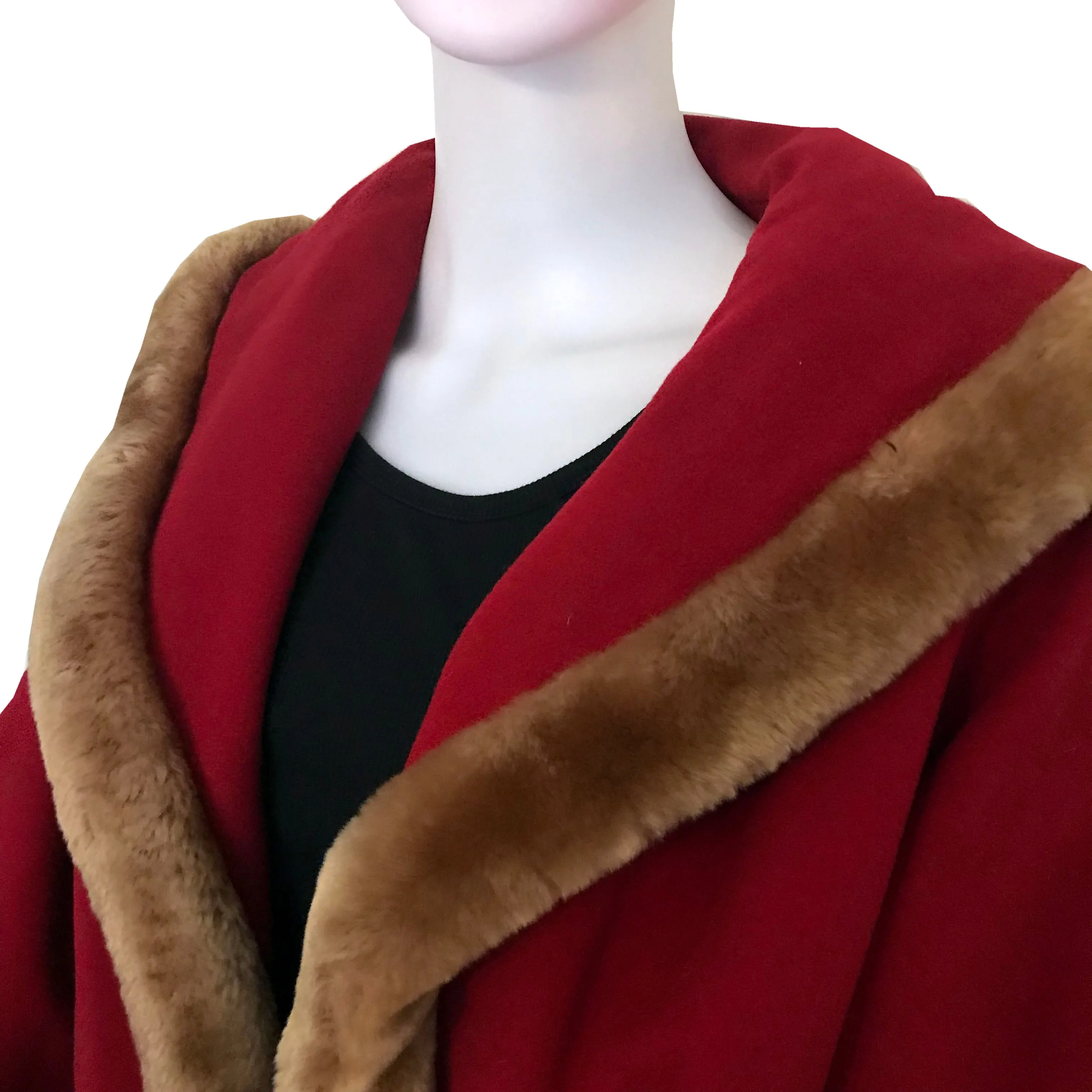 Vintage 1940s House of Erdrich Red Wool Coat