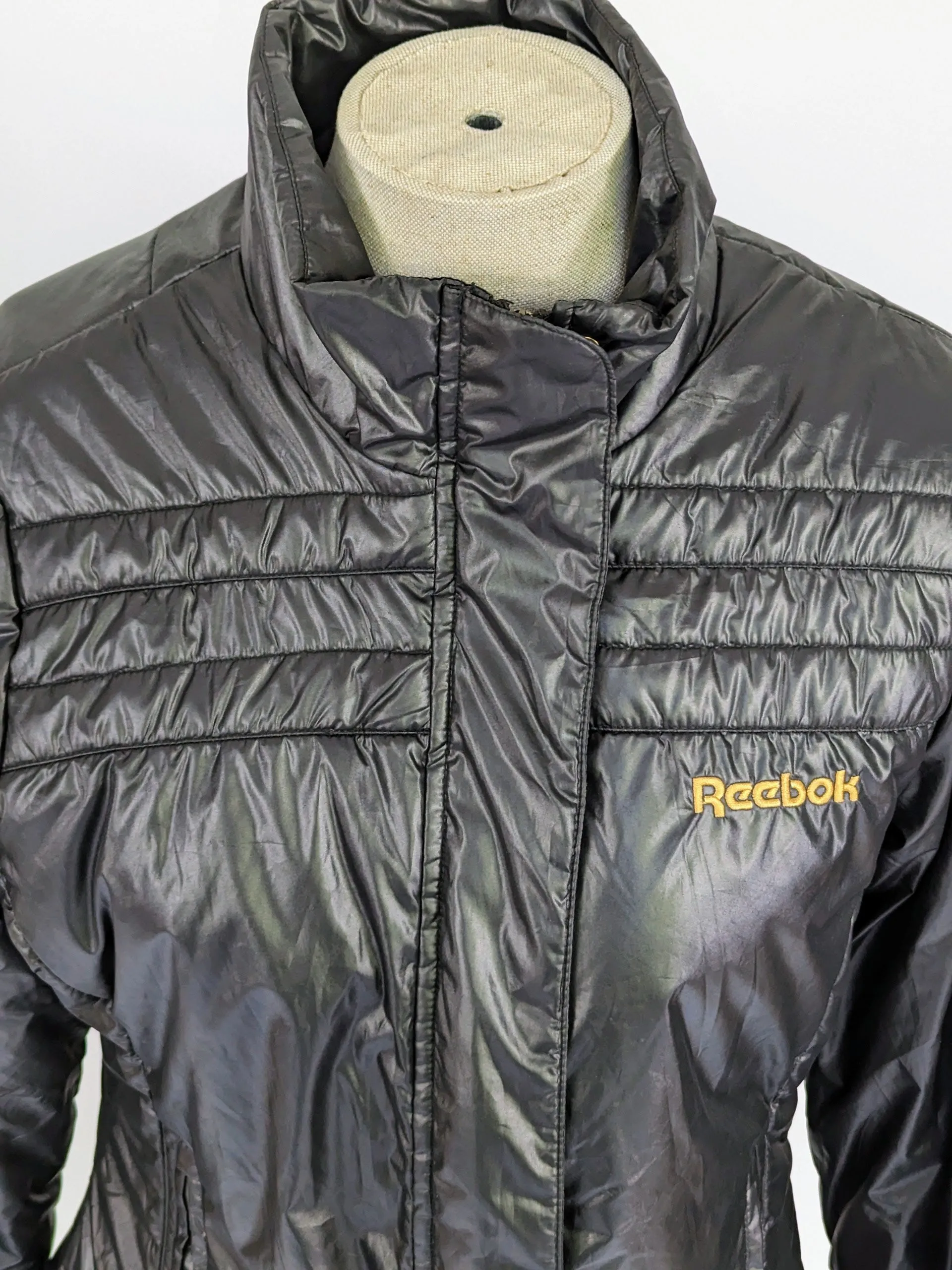 Vintage Black Shiny Reebok Puffer