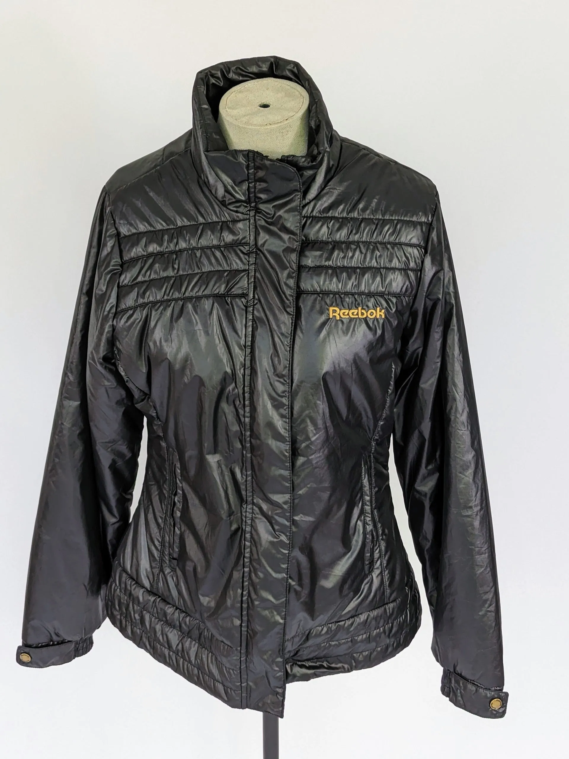 Vintage Black Shiny Reebok Puffer