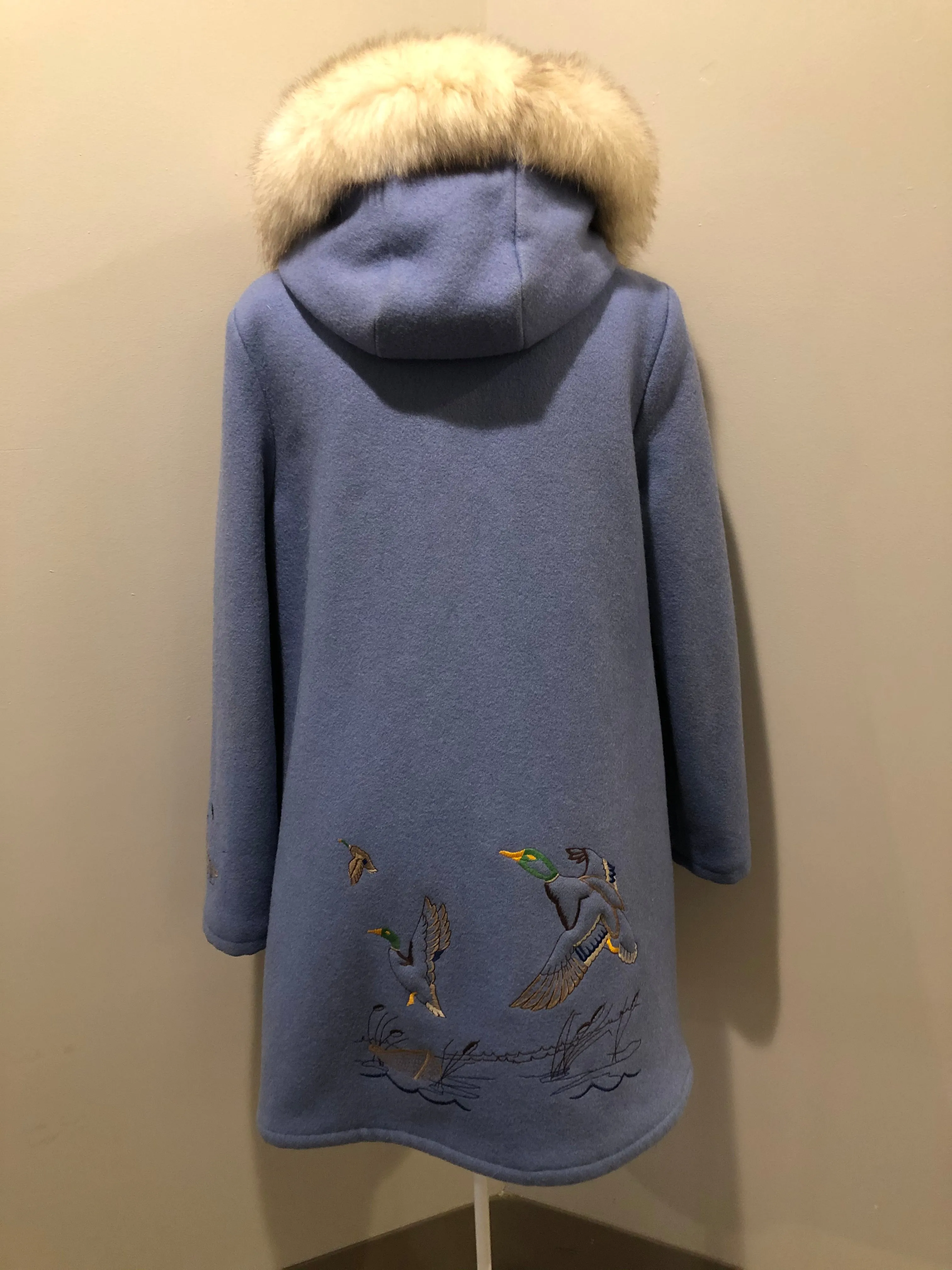 Vintage Northern Sun Light Blue Northern Parka with duck Motif, Made in Canada, SOLD