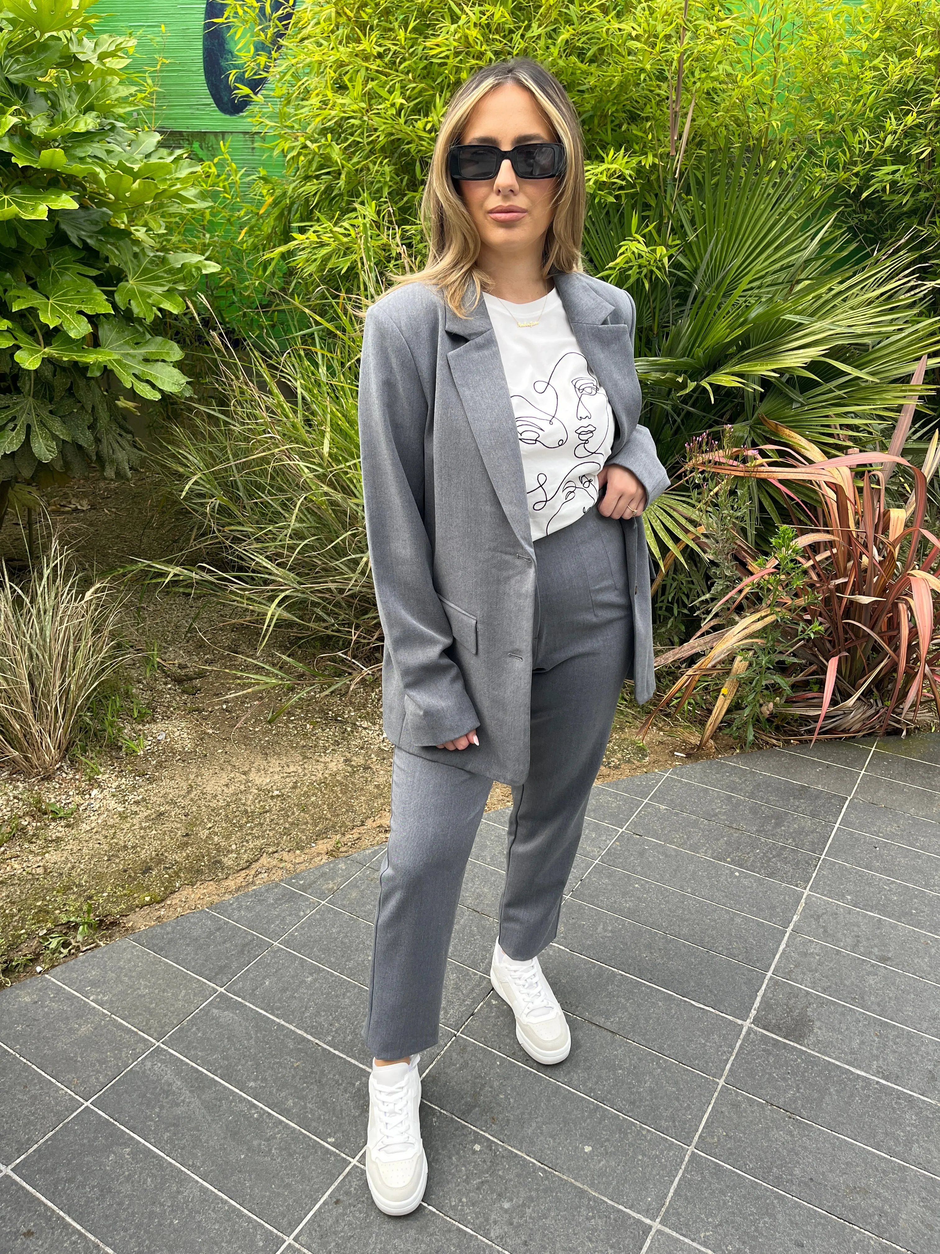 VIVARONE Blazer - Medium Grey Melange