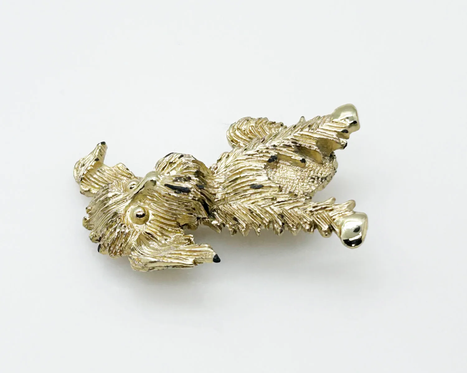 Whimsical Vintage Scratching Doggie Brooch