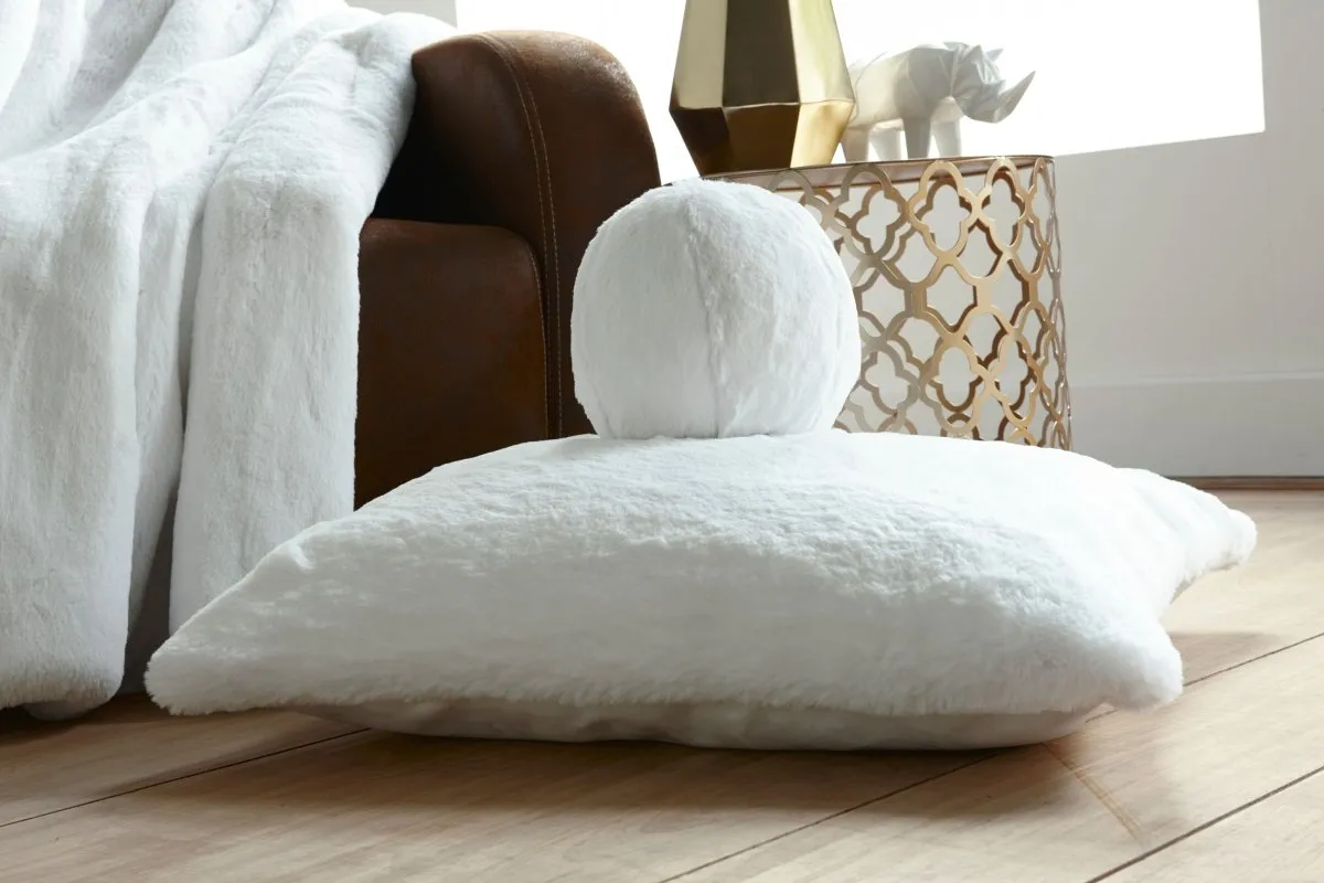 White Faux Fur Snowball by Evelyne Prélonge