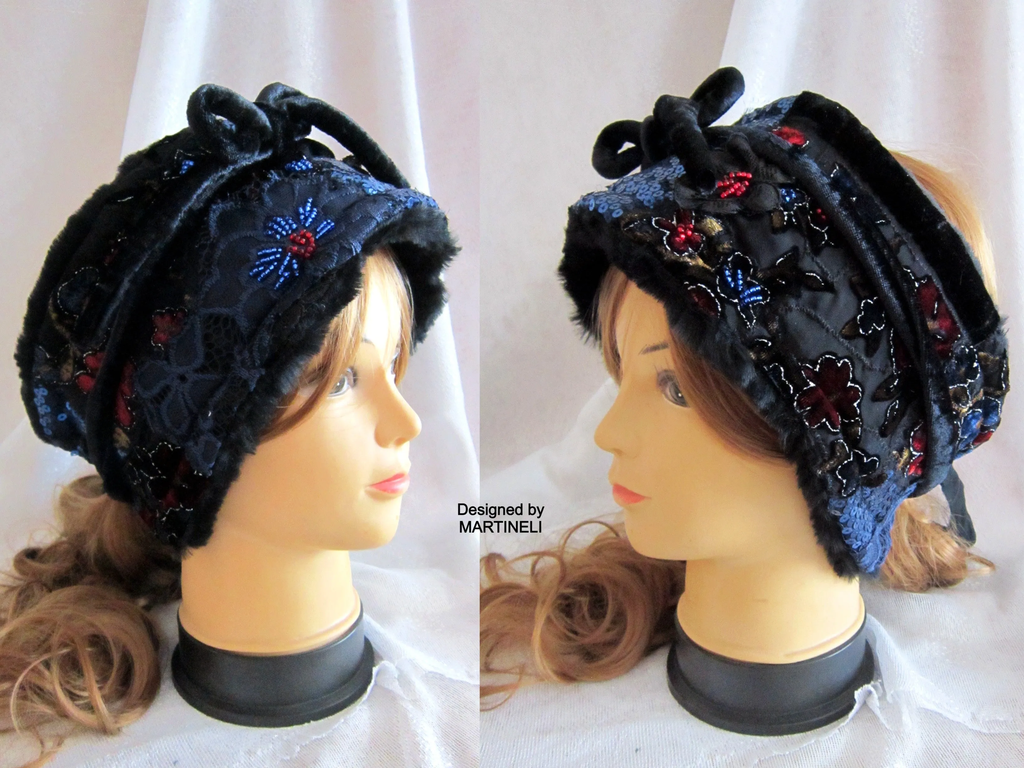 Winter Headband for Women,Black Faux Fur Headband