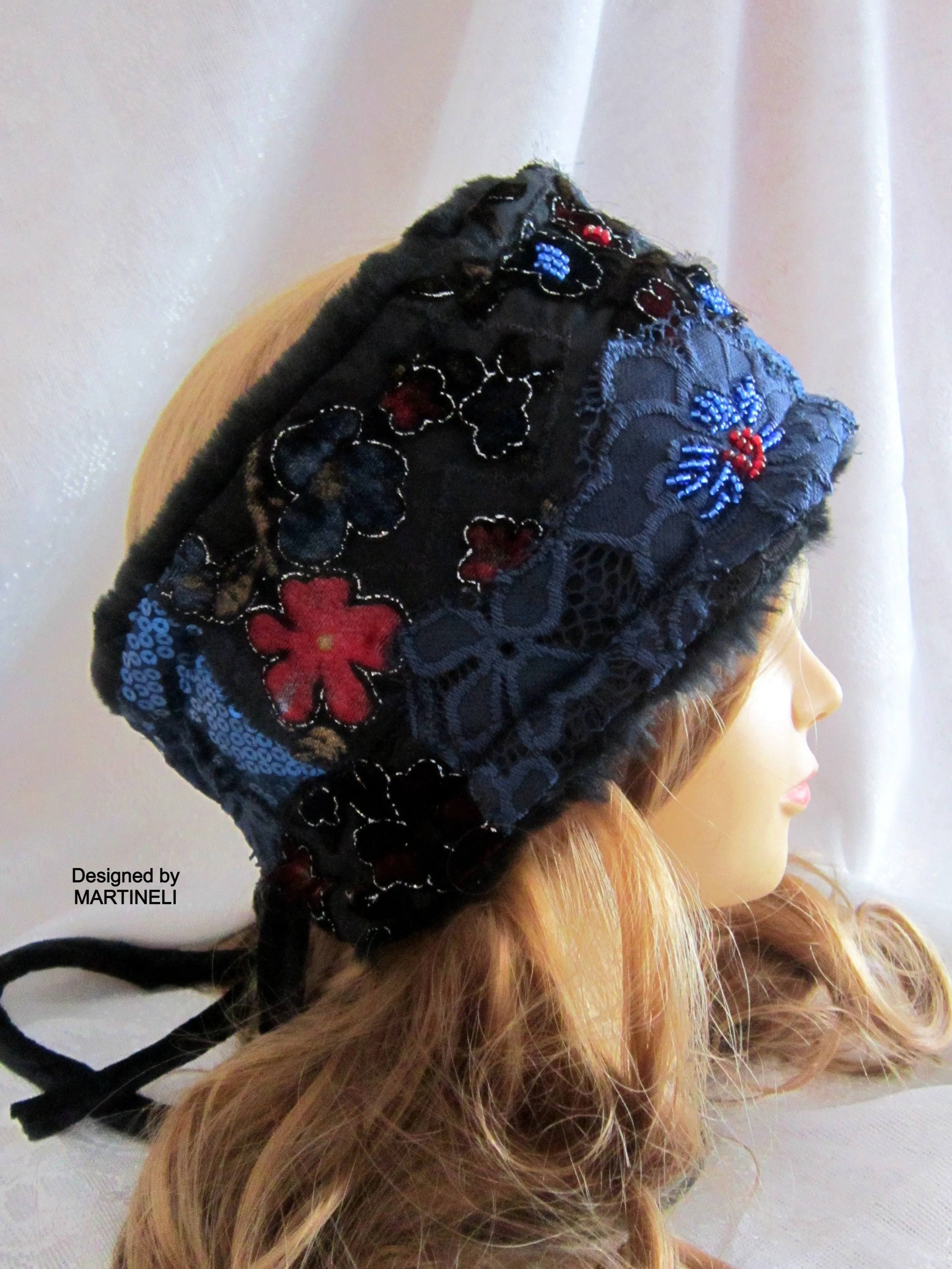 Winter Headband for Women,Black Faux Fur Headband