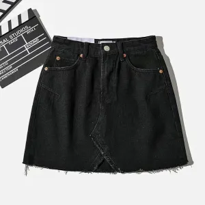 Women Denim High Waist Short Skirt