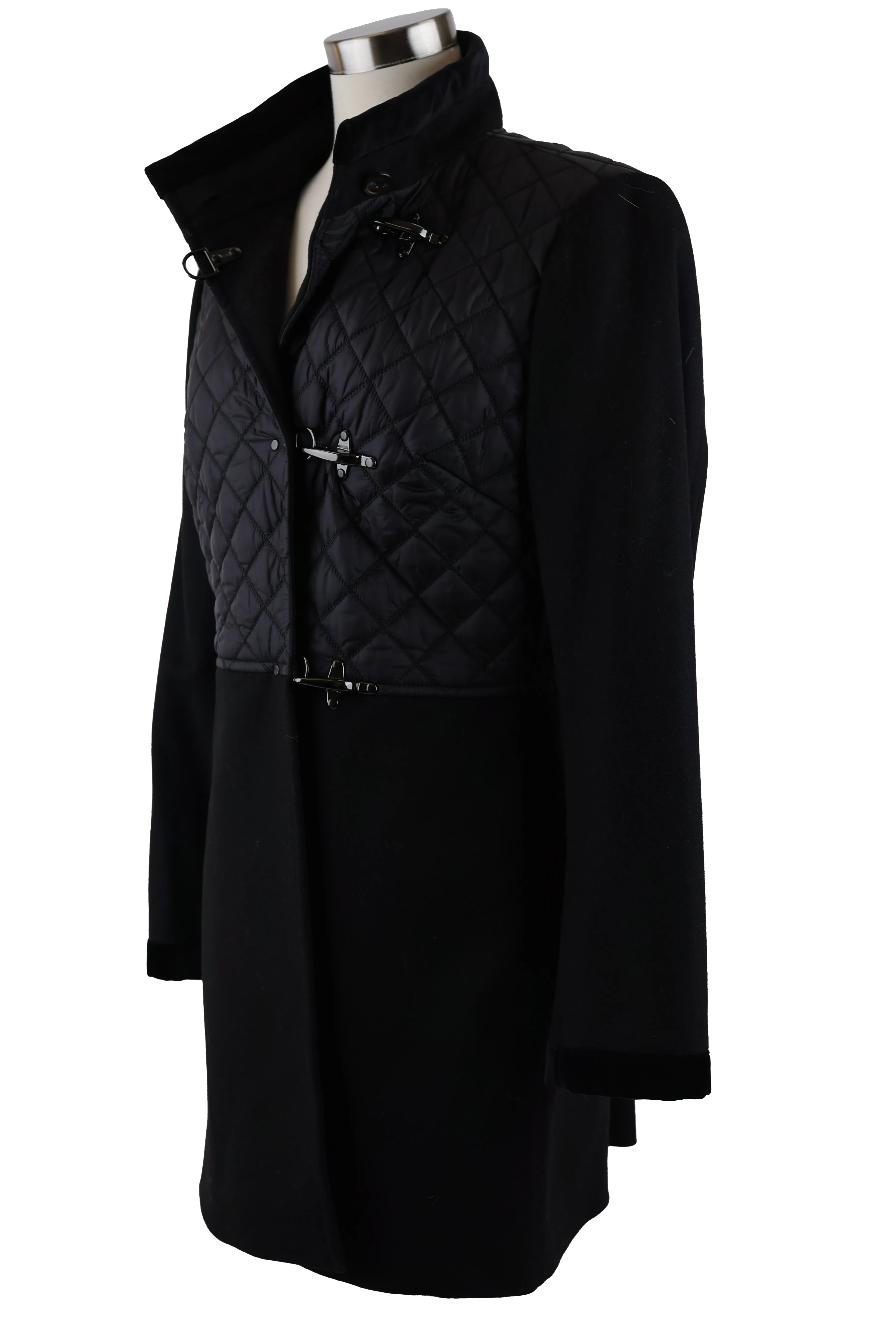 Wool/Poly Quilted Dress Coat