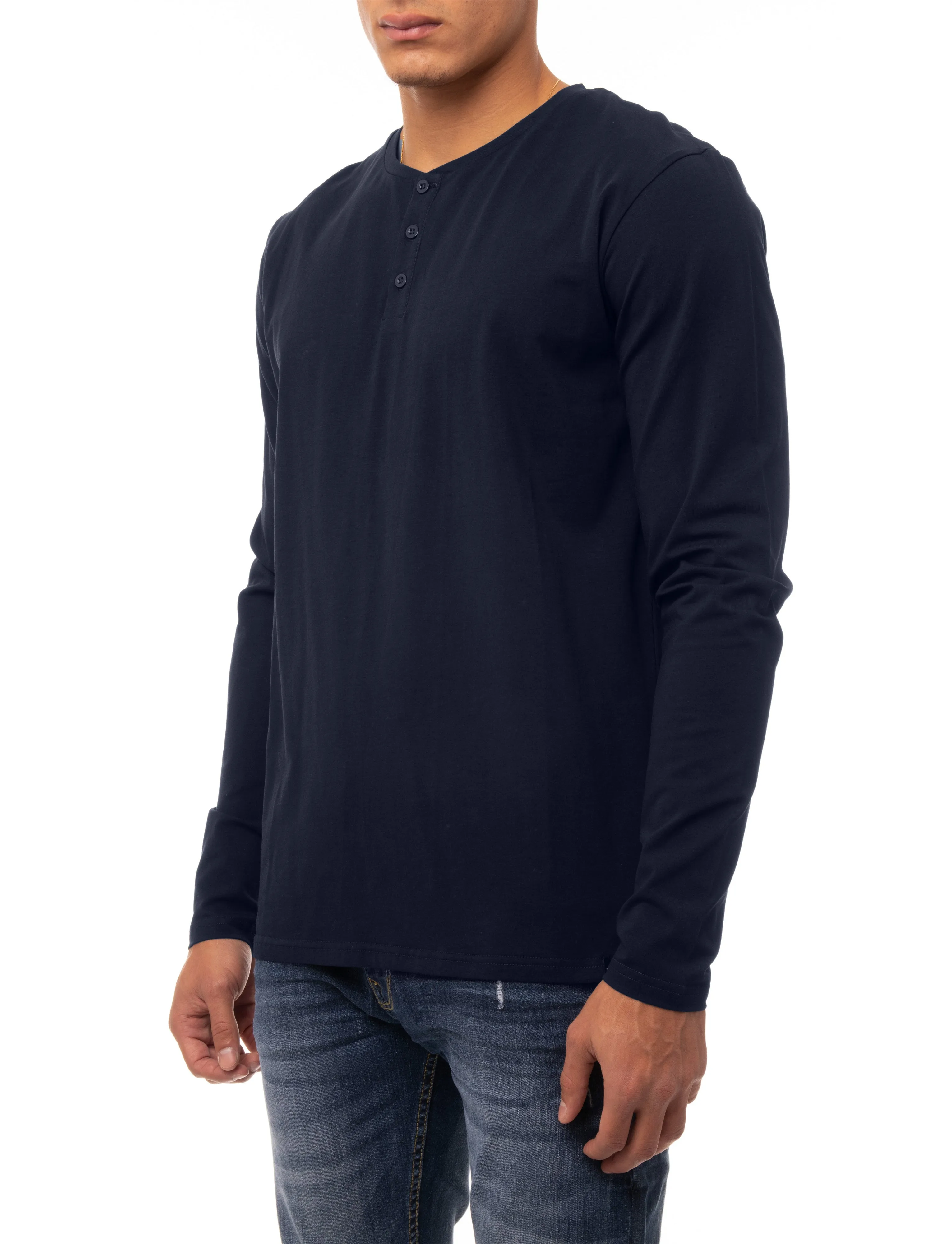 X RAY Men's Classic Long Sleeve Henley T-Shirt