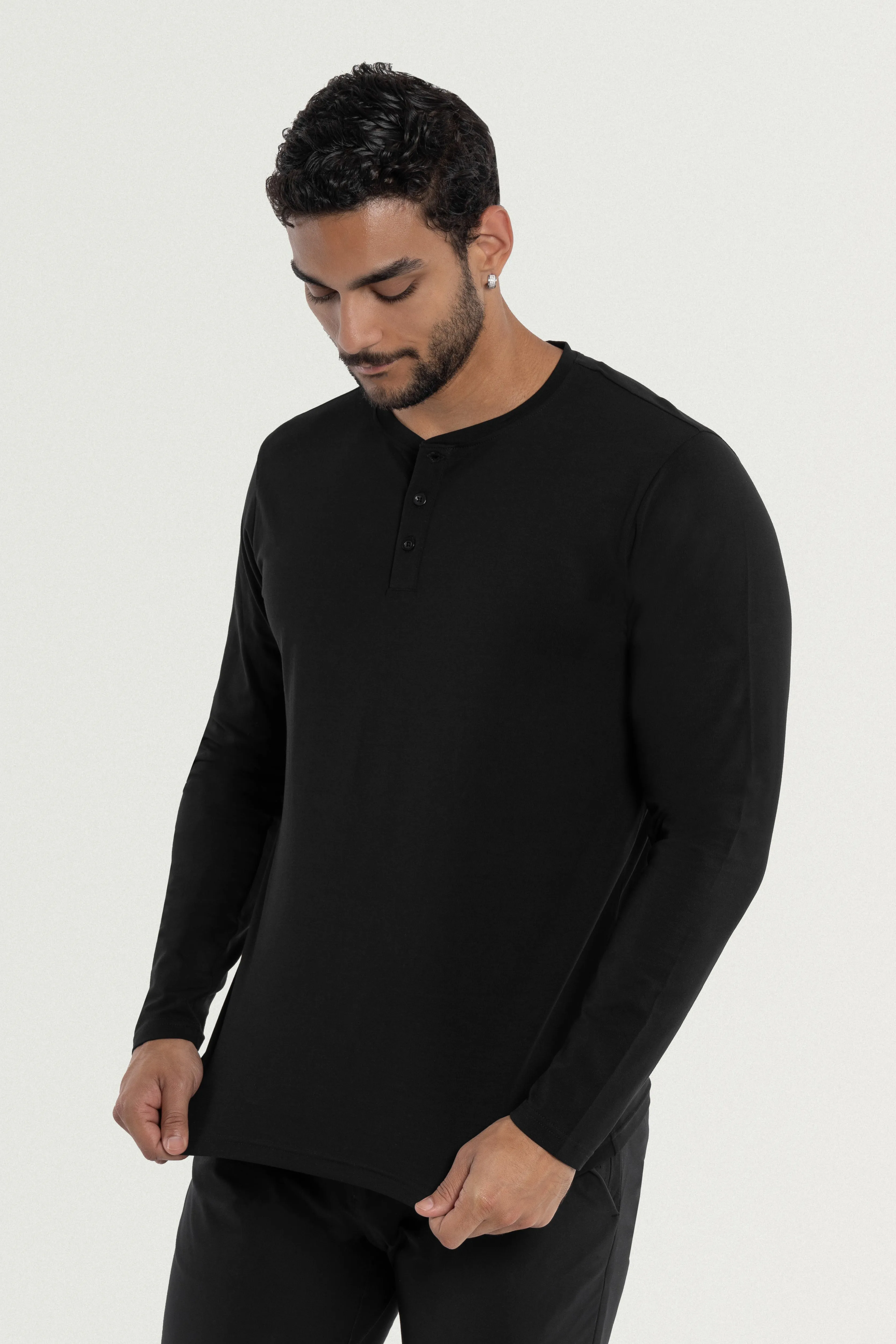 X RAY Men's Classic Long Sleeve Henley T-Shirt