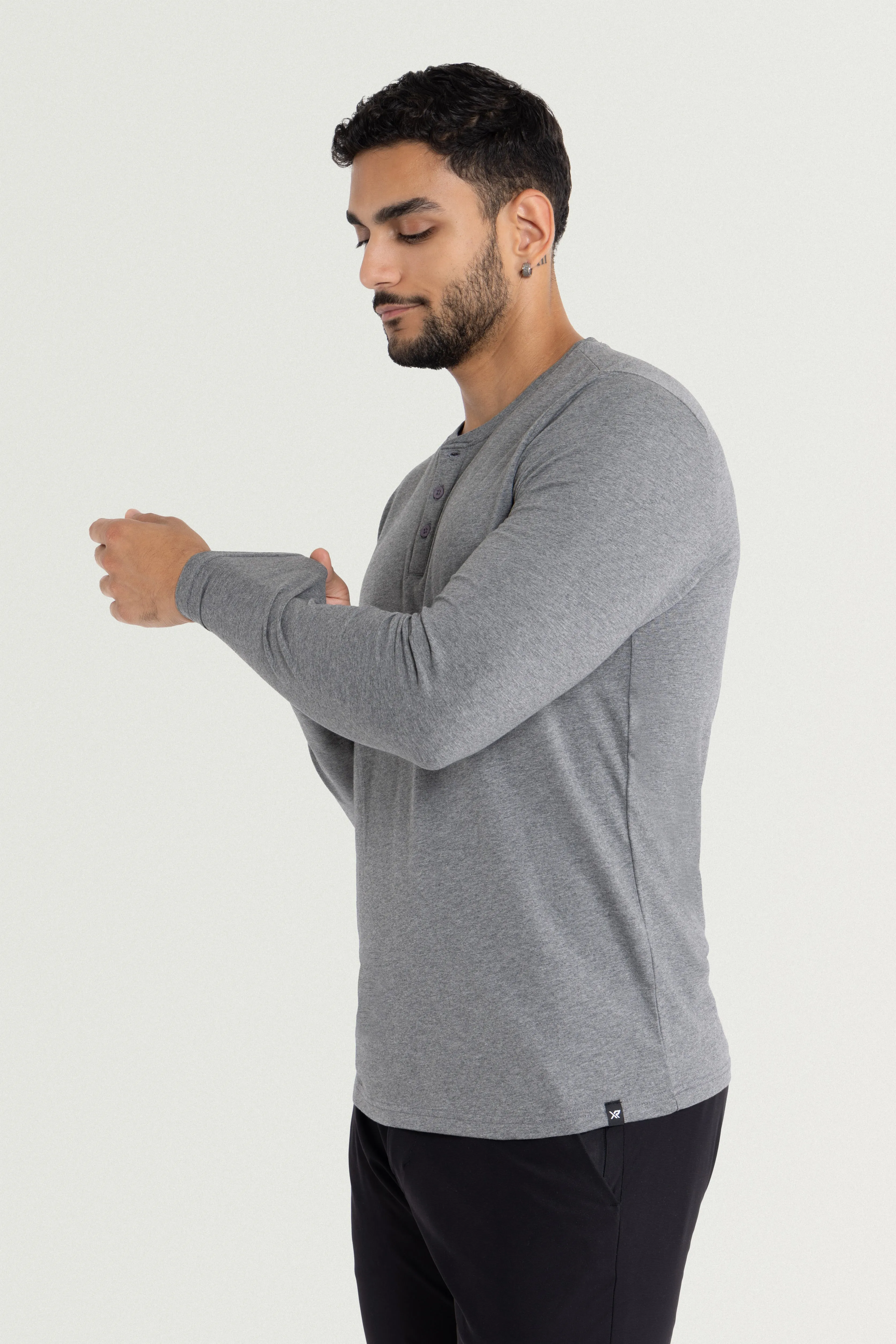 X RAY Men's Classic Long Sleeve Henley T-Shirt