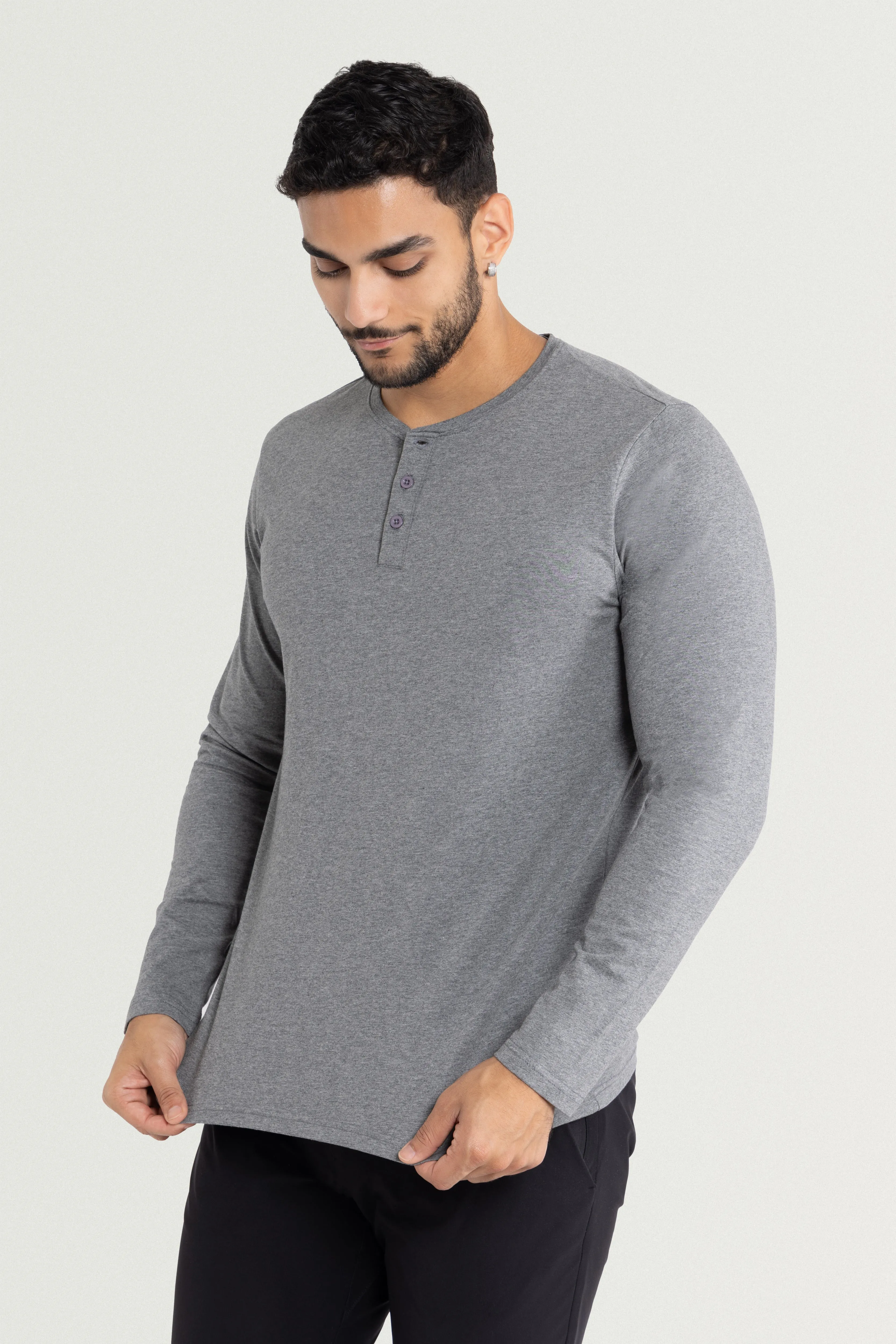 X RAY Men's Classic Long Sleeve Henley T-Shirt