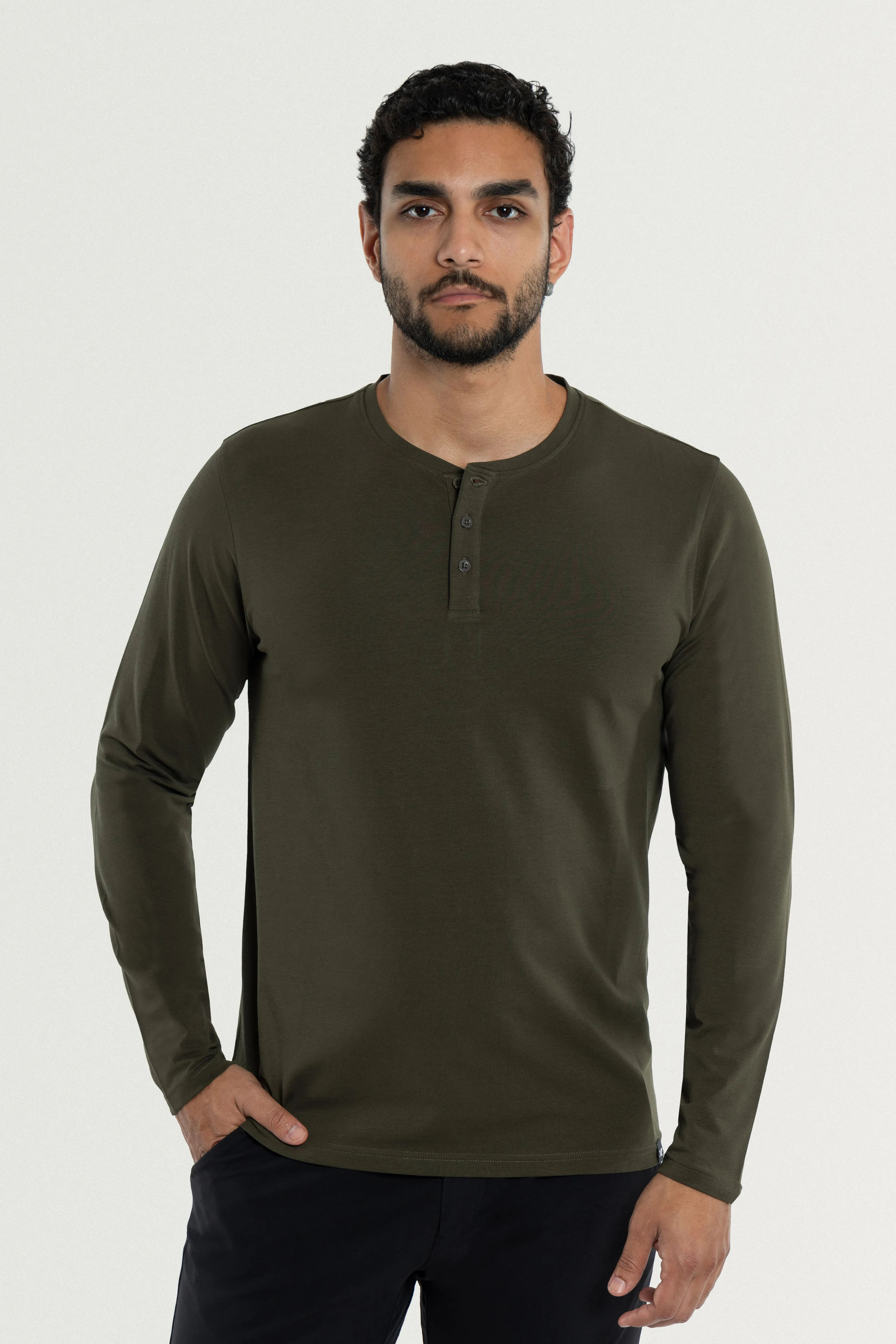 X RAY Men's Classic Long Sleeve Henley T-Shirt